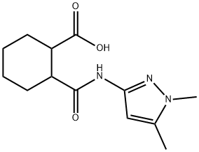 2-((1,5-dimethyl-1H-pyrazol-3(2H)-ylidene)carbamoyl)cyclohexanecarboxylic acid 化学構造式