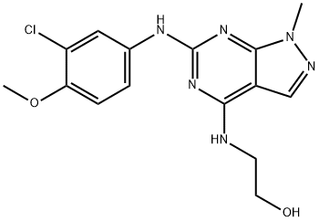 2-({6-[(3-chloro-4-methoxyphenyl)amino]-1-methyl-1H-pyrazolo[3,4-d]pyrimidin-4-yl}amino)ethanol Structure