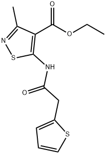 ethyl 3-methyl-5-(2-(thiophen-2-yl)acetamido)isothiazole-4-carboxylate 化学構造式