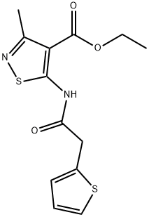 ethyl 3-methyl-5-(2-(thiophen-2-yl)acetamido)isothiazole-4-carboxylate,898163-30-9,结构式