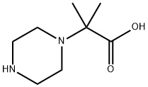2-methyl-2-(piperazin-1-yl)propanoic acid Struktur