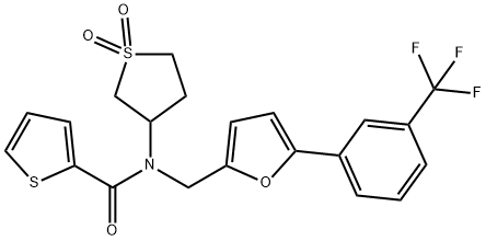 N-(1,1-dioxidotetrahydro-3-thienyl)-N-({5-[3-(trifluoromethyl)phenyl]-2-furyl}methyl)-2-thiophenecarboxamide,898471-56-2,结构式