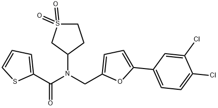 N-{[5-(3,4-dichlorophenyl)-2-furyl]methyl}-N-(1,1-dioxidotetrahydro-3-thienyl)-2-thiophenecarboxamide Structure