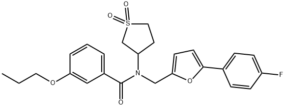 N-(1,1-dioxidotetrahydro-3-thienyl)-N-{[5-(4-fluorophenyl)-2-furyl]methyl}-3-propoxybenzamide Structure