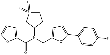 N-(1,1-dioxidotetrahydro-3-thienyl)-N-{[5-(4-fluorophenyl)-2-furyl]methyl}-2-furamide Struktur