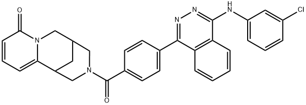 3-(4-(4-((3-chlorophenyl)imino)-3,4-dihydrophthalazin-1-yl)benzoyl)-3,4,5,6-tetrahydro-1H-1,5-methanopyrido[1,2-a][1,5]diazocin-8(2H)-one Structure