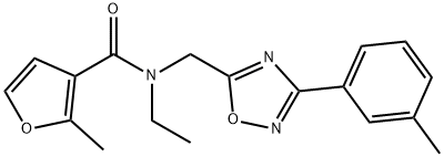 N-ethyl-2-methyl-N-{[3-(3-methylphenyl)-1,2,4-oxadiazol-5-yl]methyl}furan-3-carboxamide,899541-04-9,结构式