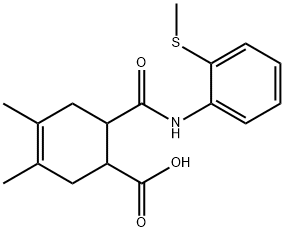 3,4-dimethyl-6-((2-(methylthio)phenyl)carbamoyl)cyclohex-3-enecarboxylic acid|