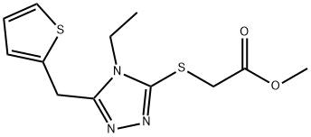 methyl 2-((4-ethyl-5-(thiophen-2-ylmethyl)-4H-1,2,4-triazol-3-yl)thio)acetate Structure