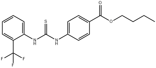 butyl 4-(3-(2-(trifluoromethyl)phenyl)thioureido)benzoate,900593-12-6,结构式