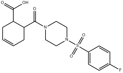 6-(4-((4-fluorophenyl)sulfonyl)piperazine-1-carbonyl)cyclohex-3-enecarboxylic acid,900593-13-7,结构式