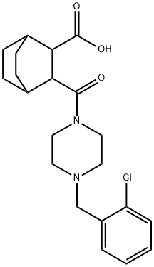 3-(4-(2-chlorobenzyl)piperazine-1-carbonyl)bicyclo[2.2.2]octane-2-carboxylic acid,900607-66-1,结构式