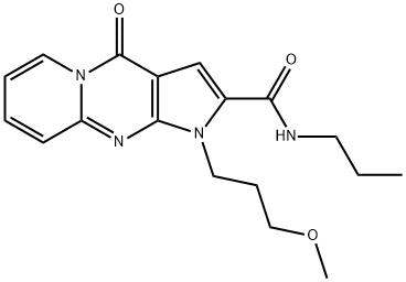 1-(3-methoxypropyl)-4-oxo-N-propyl-1,4-dihydropyrido[1,2-a]pyrrolo[2,3-d]pyrimidine-2-carboxamide 化学構造式