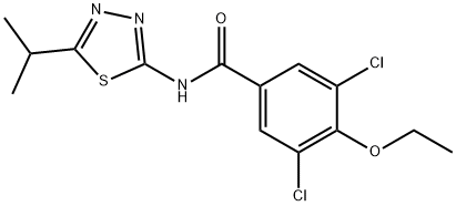 3,5-dichloro-4-ethoxy-N-(5-isopropyl-1,3,4-thiadiazol-2-yl)benzamide Structure