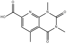 1,3,5-Trimethyl-2,4-dioxo-1,2,3,4-tetrahydro-pyrido[2,3-d]pyrimidine-7-carboxylic acid 化学構造式