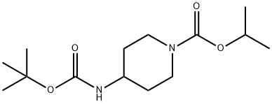 isopropyl 4-(tert-butoxycarbonylamino)piperidine-1-carboxylate 化学構造式