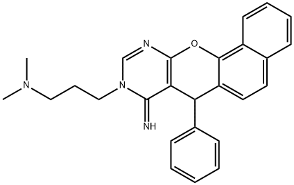 3-(8-imino-7-phenyl-7H-benzo[7,8]chromeno[2,3-d]pyrimidin-9(8H)-yl)-N,N-dimethylpropan-1-amine,902322-90-1,结构式