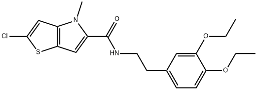 2-Chloro-N-[2-(3,4-dimethoxyphenyl)ethyl]-4-methyl-4H-thieno[3,2-b]pyrrole-5-carboxamide, 902523-58-4, 结构式