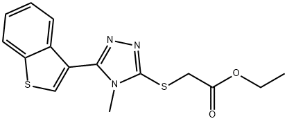 ethyl 2-((5-(benzo[b]thiophen-3-yl)-4-methyl-4H-1,2,4-triazol-3-yl)thio)acetate Structure