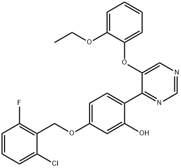 5-((2-chloro-6-fluorobenzyl)oxy)-2-(5-(2-ethoxyphenoxy)pyrimidin-4-yl)phenol Structure