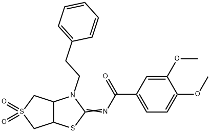 (Z)-N-(5,5-dioxido-3-phenethyltetrahydrothieno[3,4-d]thiazol-2(3H)-ylidene)-3,4-dimethoxybenzamide|