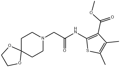 methyl 2-(2-(1,4-dioxa-8-azaspiro[4.5]decan-8-yl)acetamido)-4,5-dimethylthiophene-3-carboxylate Structure