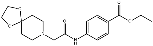 ethyl 4-(2-(1,4-dioxa-8-azaspiro[4.5]decan-8-yl)acetamido)benzoate Structure