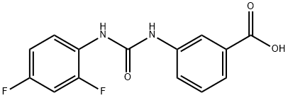 3-(3-(2,4-difluorophenyl)ureido)benzoic acid 化学構造式