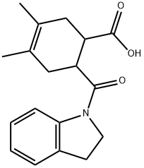 6-(indoline-1-carbonyl)-3,4-dimethylcyclohex-3-enecarboxylic acid Structure