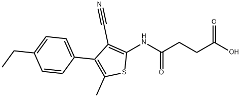 4-((3-cyano-4-(4-ethylphenyl)-5-methylthiophen-2-yl)amino)-4-oxobutanoic acid 化学構造式