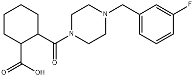 2-(4-(3-fluorobenzyl)piperazine-1-carbonyl)cyclohexanecarboxylic acid Structure