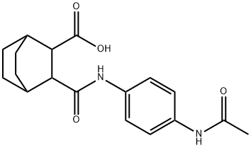 3-((4-acetamidophenyl)carbamoyl)bicyclo[2.2.2]octane-2-carboxylic acid Structure