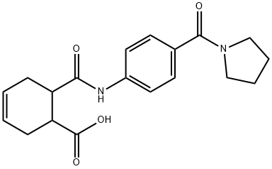 6-((4-(pyrrolidine-1-carbonyl)phenyl)carbamoyl)cyclohex-3-enecarboxylic acid 结构式