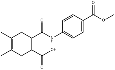 6-((4-(methoxycarbonyl)phenyl)carbamoyl)-3,4-dimethylcyclohex-3-enecarboxylic acid 结构式