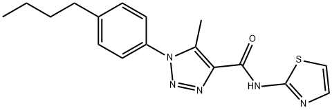 1-(4-butylphenyl)-5-methyl-N-(1,3-thiazol-2-yl)-1H-1,2,3-triazole-4-carboxamide 结构式