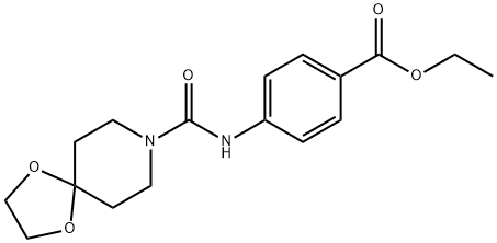 ethyl 4-(1,4-dioxa-8-azaspiro[4.5]decane-8-carboxamido)benzoate Structure