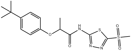 2-(4-tert-butylphenoxy)-N-[5-(methylsulfonyl)-1,3,4-thiadiazol-2-yl]propanamide|