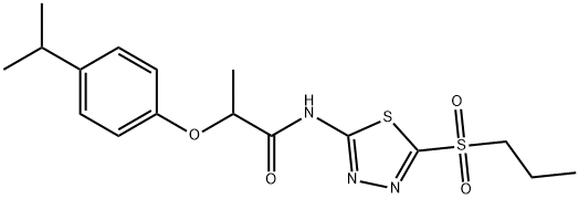 2-(4-isopropylphenoxy)-N-[5-(propylsulfonyl)-1,3,4-thiadiazol-2-yl]propanamide 结构式