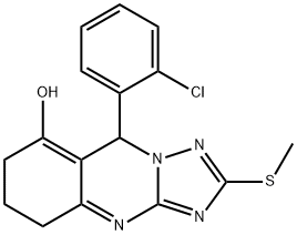 9-(2-chlorophenyl)-2-(methylthio)-5,6,7,9-tetrahydro-[1,2,4]triazolo[5,1-b]quinazolin-8-ol Structure