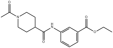 ethyl 3-(1-acetylpiperidine-4-carboxamido)benzoate Structure