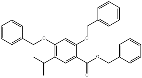 2,4-bis-benzyloxy-5-isopropenyl-benzoic acid benzyl ester Structure