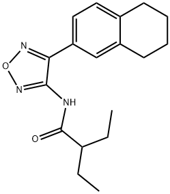 2-ethyl-N-[4-(5,6,7,8-tetrahydro-2-naphthalenyl)-1,2,5-oxadiazol-3-yl]butanamide 结构式