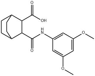 3-((3,5-dimethoxyphenyl)carbamoyl)bicyclo[2.2.2]octane-2-carboxylic acid Structure