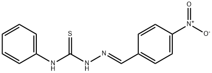 (2E)-2-(4-nitrobenzylidene)-N-phenylhydrazinecarbothioamide 化学構造式