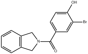 (3-Bromo-4-hydroxyphenyl)(isoindolin-2-yl)methanone Struktur