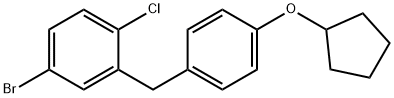 4-溴-1-氯-2-(4-(环戊氧基)苯甲基)苯,915095-88-4,结构式