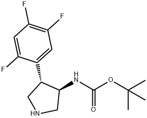 [(3R,4S)-4-(2,4,5-trifluorophenyl)pyrrolidin-3-yl]carbamic acid tert-butyl ester Structure