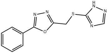 (5-phenyl-1,3,4-oxadiazol-2-yl)methyl 1H-1,2,4-triazol-5-yl sulfide Structure