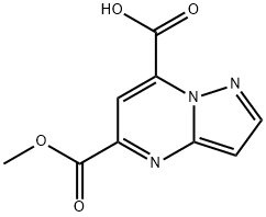 5-(methoxycarbonyl)pyrazolo[1,5-a]pyrimidine-7-carboxylic acid 化学構造式