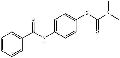 S-(4-benzamidophenyl) dimethylcarbamothioate Struktur